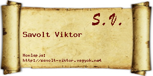 Savolt Viktor névjegykártya